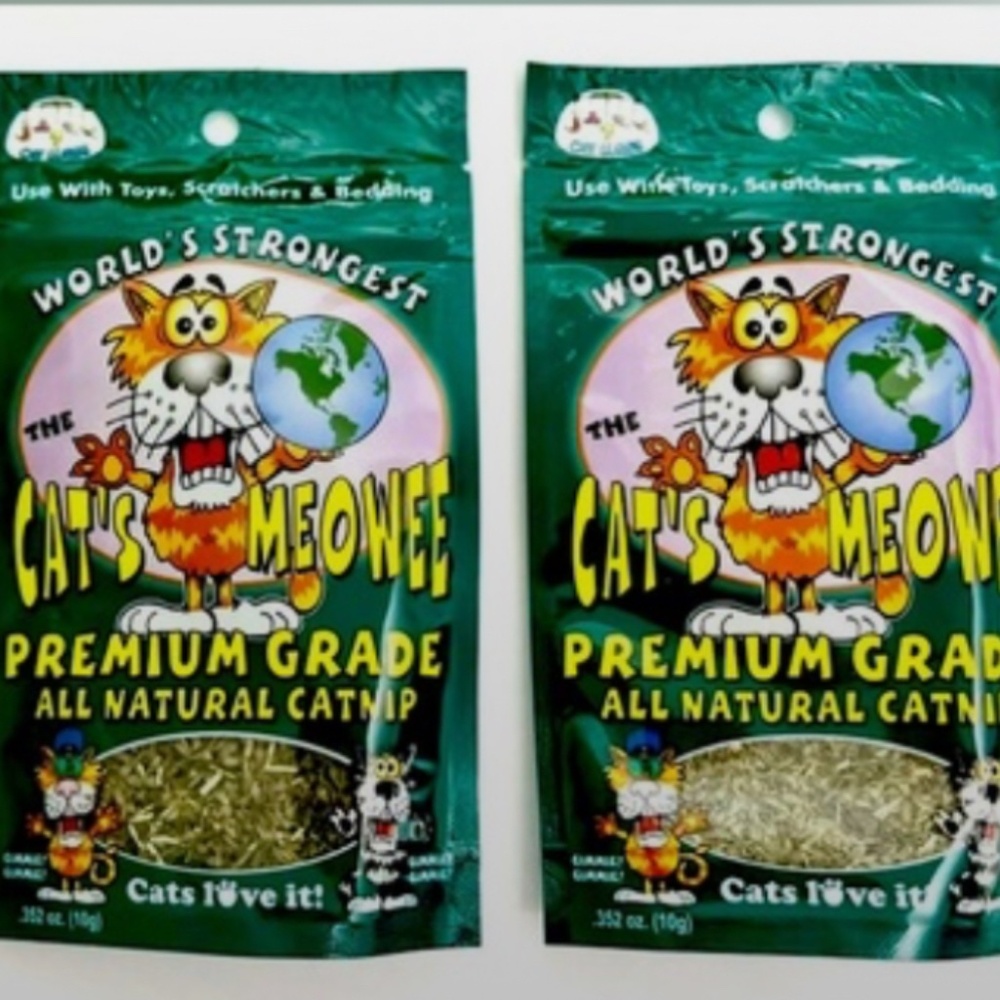 2 Pack - 0.352oz packages. Cat’s Meowee Premium Grade All Natural Catnip.